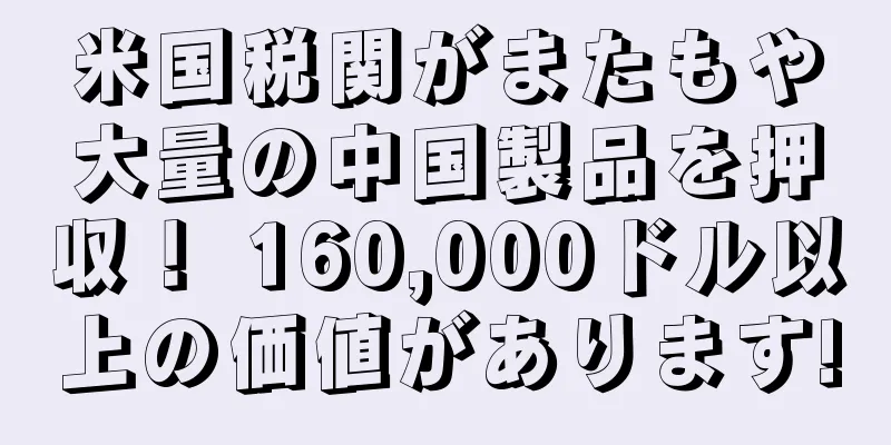 米国税関がまたもや大量の中国製品を押収！ 160,000ドル以上の価値があります!