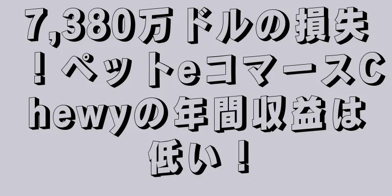 7,380万ドルの損失！ペットeコマースChewyの年間収益は低い！