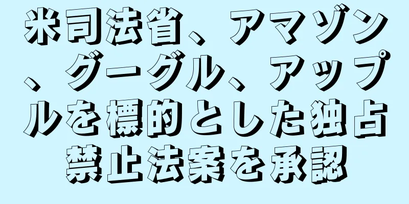 米司法省、アマゾン、グーグル、アップルを標的とした独占禁止法案を承認