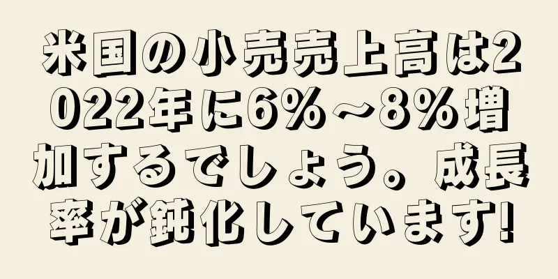 米国の小売売上高は2022年に6%～8%増加するでしょう。成長率が鈍化しています!