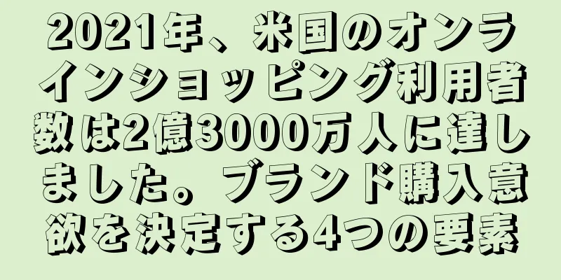 2021年、米国のオンラインショッピング利用者数は2億3000万人に達しました。ブランド購入意欲を決定する4つの要素