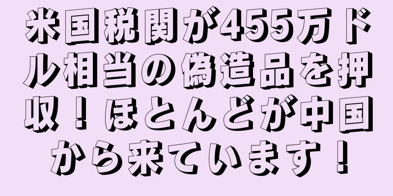 米国税関が455万ドル相当の偽造品を押収！ほとんどが中国から来ています！