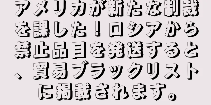 アメリカが新たな制裁を課した！ロシアから禁止品目を発送すると、貿易ブラックリストに掲載されます。