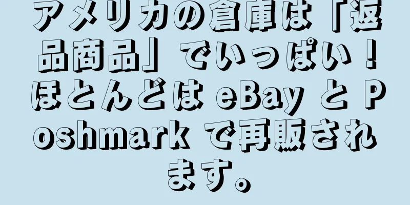 アメリカの倉庫は「返品商品」でいっぱい！ほとんどは eBay と Poshmark で再販されます。