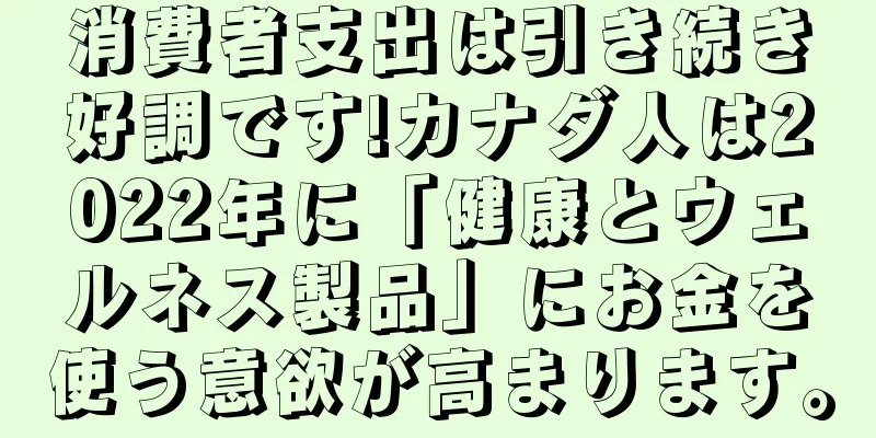 消費者支出は引き続き好調です!カナダ人は2022年に「健康とウェルネス製品」にお金を使う意欲が高まります。