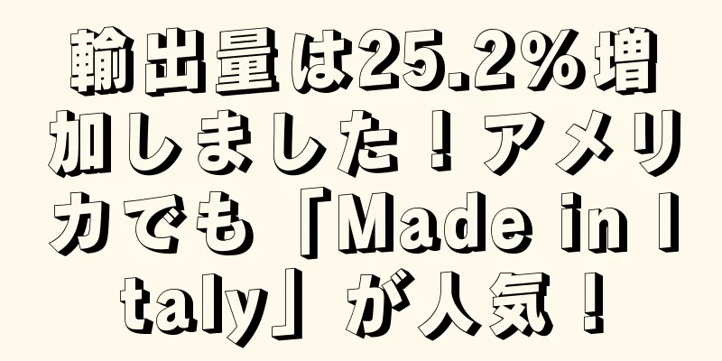 輸出量は25.2％増加しました！アメリカでも「Made in Italy」が人気！