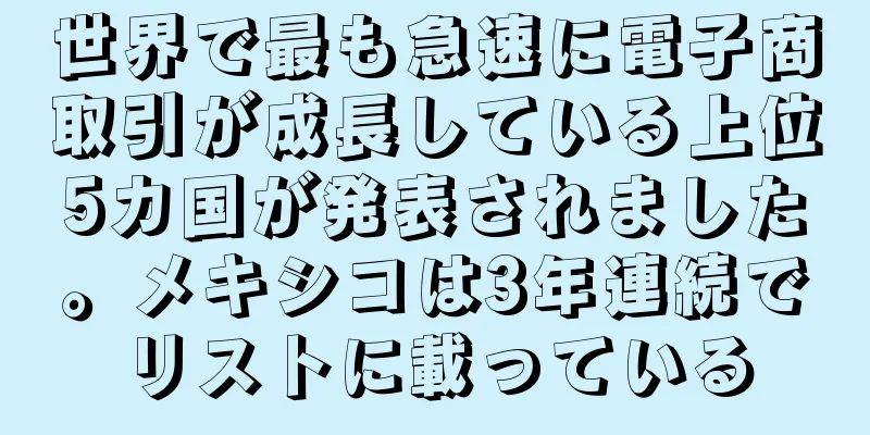 世界で最も急速に電子商取引が成長している上位5カ国が発表されました。メキシコは3年連続でリストに載っている
