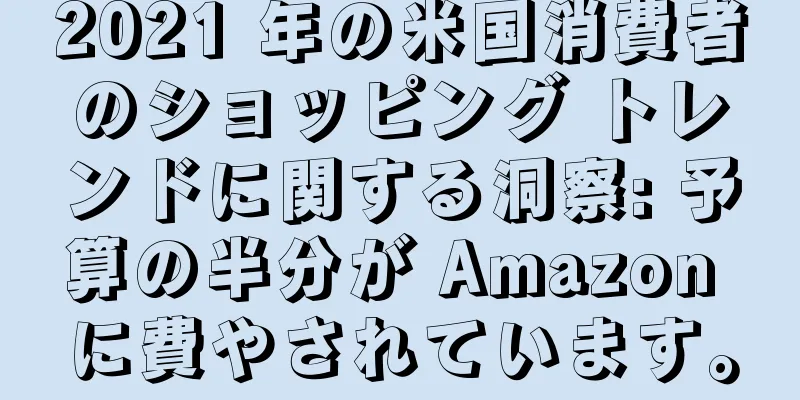 2021 年の米国消費者のショッピング トレンドに関する洞察: 予算の半分が Amazon に費やされています。