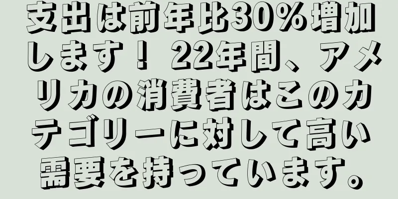 支出は前年比30％増加します！ 22年間、アメリカの消費者はこのカテゴリーに対して高い需要を持っています。