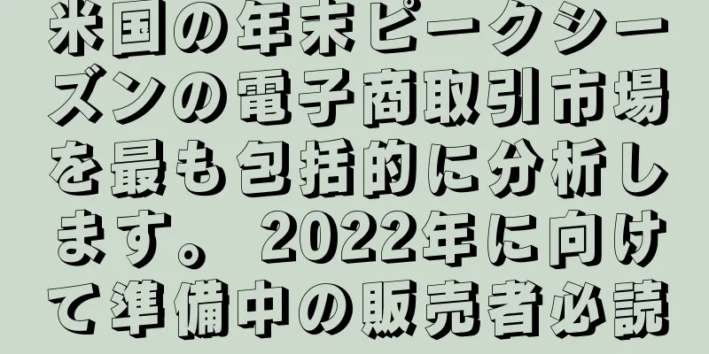米国の年末ピークシーズンの電子商取引市場を最も包括的に分析します。 2022年に向けて準備中の販売者必読