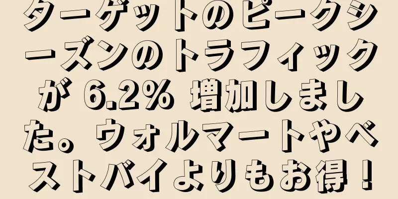 ターゲットのピークシーズンのトラフィックが 6.2% 増加しました。ウォルマートやベストバイよりもお得！
