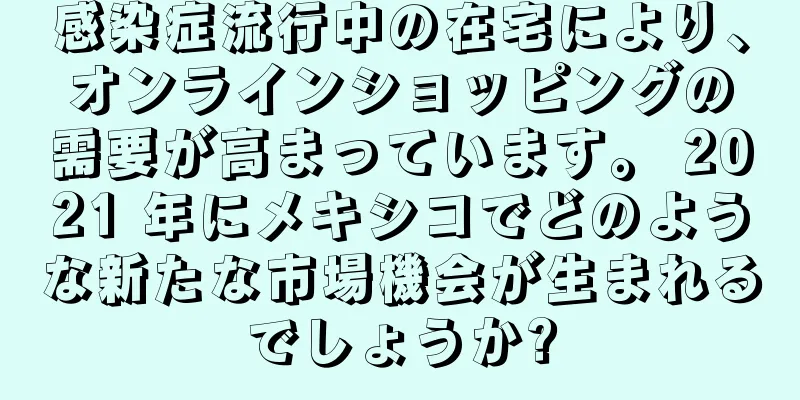 感染症流行中の在宅により、オンラインショッピングの需要が高まっています。 2021 年にメキシコでどのような新たな市場機会が生まれるでしょうか?