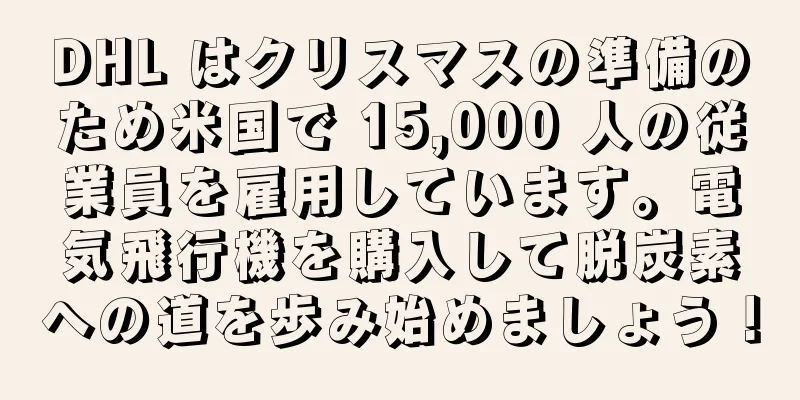 DHL はクリスマスの準備のため米国で 15,000 人の従業員を雇用しています。電気飛行機を購入して脱炭素への道を歩み始めましょう！