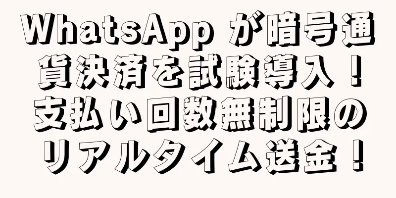 WhatsApp が暗号通貨決済を試験導入！支払い回数無制限のリアルタイム送金！