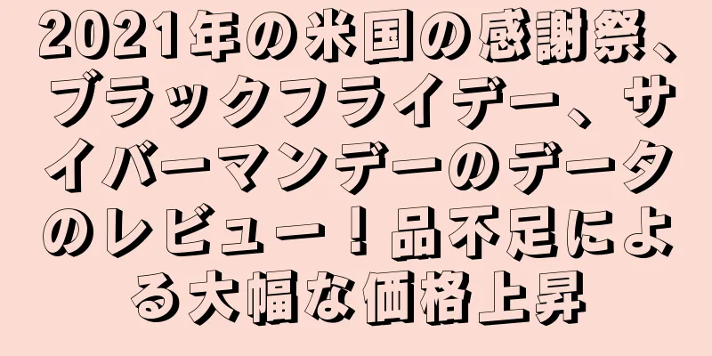2021年の米国の感謝祭、ブラックフライデー、サイバーマンデーのデータのレビュー！品不足による大幅な価格上昇