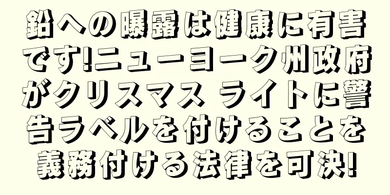鉛への曝露は健康に有害です!ニューヨーク州政府がクリスマス ライトに警告ラベルを付けることを義務付ける法律を可決!