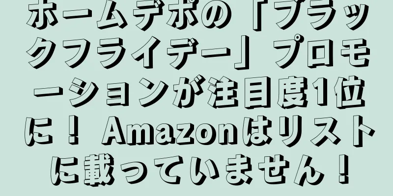 ホームデポの「ブラックフライデー」プロモーションが注目度1位に！ Amazonはリストに載っていません！