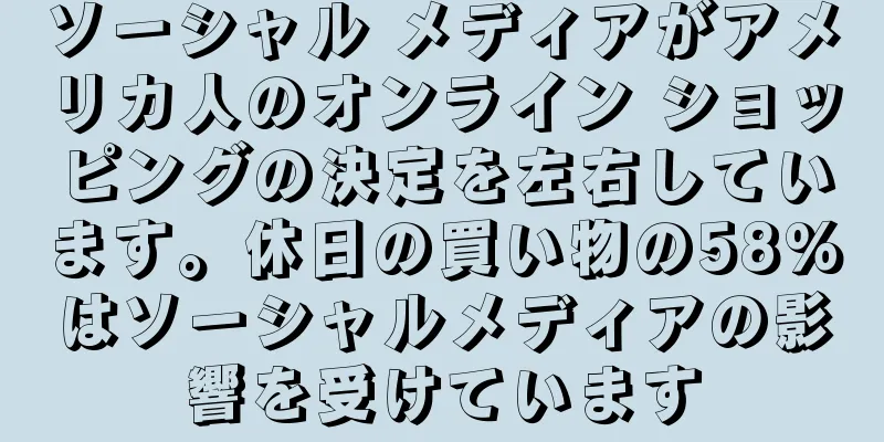 ソーシャル メディアがアメリカ人のオンライン ショッピングの決定を左右しています。休日の買い物の58%はソーシャルメディアの影響を受けています