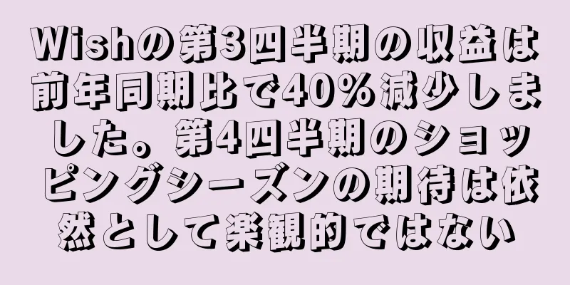 Wishの第3四半期の収益は前年同期比で40%減少しました。第4四半期のショッピングシーズンの期待は依然として楽観的ではない