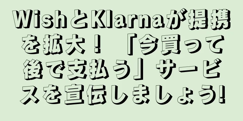 WishとKlarnaが提携を拡大！ 「今買って後で支払う」サービスを宣伝しましょう!