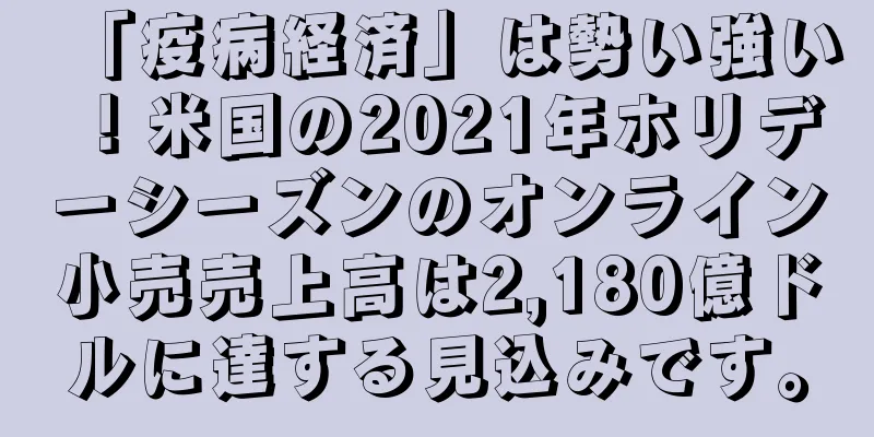 「疫病経済」は勢い強い！米国の2021年ホリデーシーズンのオンライン小売売上高は2,180億ドルに達する見込みです。