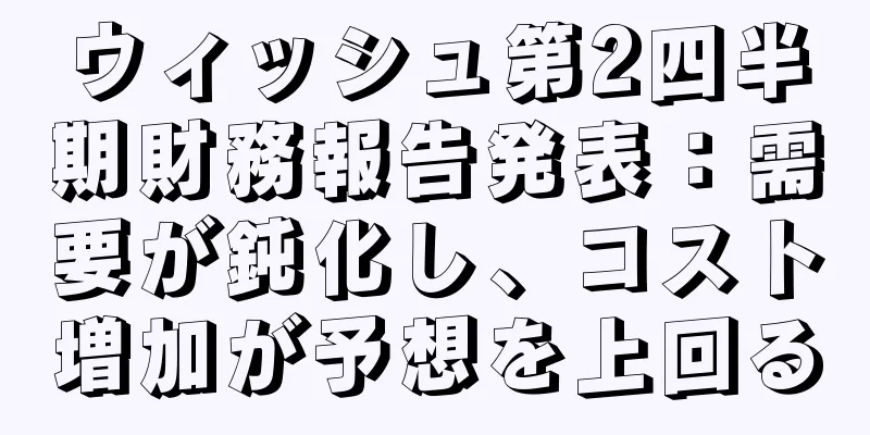 ウィッシュ第2四半期財務報告発表：需要が鈍化し、コスト増加が予想を上回る