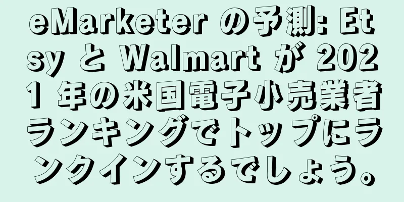 eMarketer の予測: Etsy と Walmart が 2021 年の米国電子小売業者ランキングでトップにランクインするでしょう。