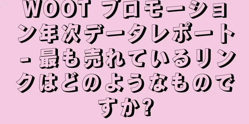 WOOT プロモーション年次データレポート - 最も売れているリンクはどのようなものですか?