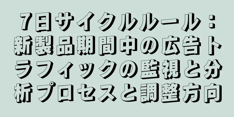 7日サイクルルール：新製品期間中の広告トラフィックの監視と分析プロセスと調整方向