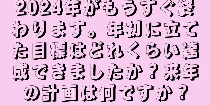 2024年がもうすぐ終わります。年初に立てた目標はどれくらい達成できましたか？来年の計画は何ですか？