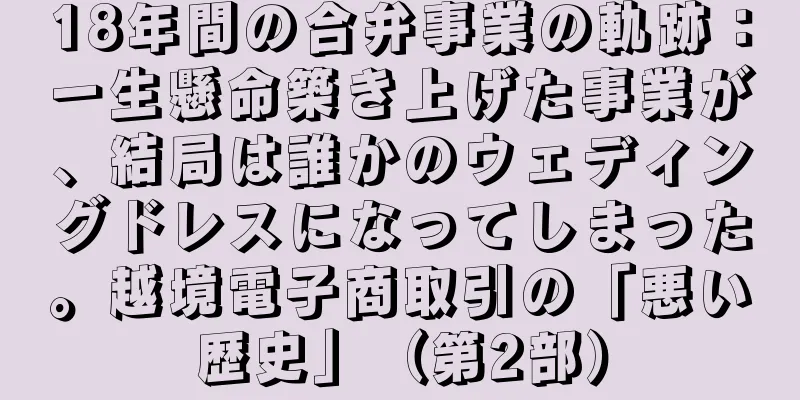 18年間の合弁事業の軌跡：一生懸命築き上げた事業が、結局は誰かのウェディングドレスになってしまった。越境電子商取引の「悪い歴史」（第2部）