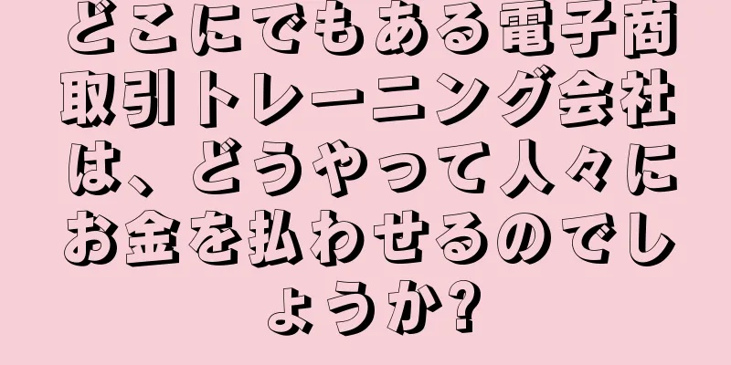どこにでもある電子商取引トレーニング会社は、どうやって人々にお金を払わせるのでしょうか?