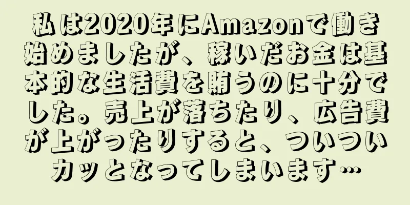 私は2020年にAmazonで働き始めましたが、稼いだお金は基本的な生活費を賄うのに十分でした。売上が落ちたり、広告費が上がったりすると、ついついカッとなってしまいます…