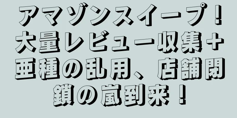 アマゾンスイープ！大量レビュー収集＋亜種の乱用、店舗閉鎖の嵐到来！