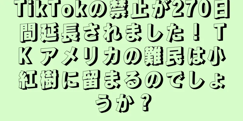 TikTokの禁止が270日間延長されました！ TK アメリカの難民は小紅樹に留まるのでしょうか？