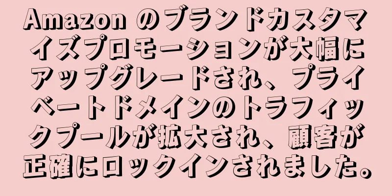 Amazon のブランドカスタマイズプロモーションが大幅にアップグレードされ、プライベートドメインのトラフィックプールが拡大され、顧客が正確にロックインされました。