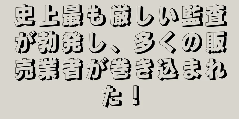 史上最も厳しい監査が勃発し、多くの販売業者が巻き込まれた！