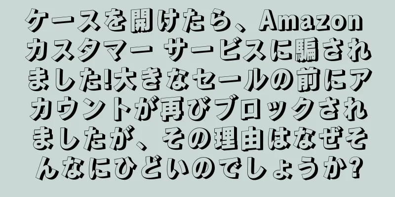 ケースを開けたら、Amazon カスタマー サービスに騙されました!大きなセールの前にアカウントが再びブロックされましたが、その理由はなぜそんなにひどいのでしょうか?