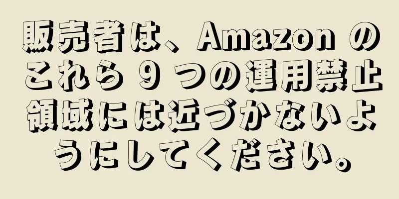 販売者は、Amazon のこれら 9 つの運用禁止領域には近づかないようにしてください。