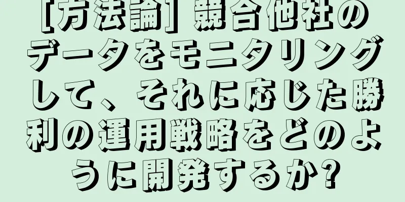 [方法論] 競合他社のデータをモニタリングして、それに応じた勝利の運用戦略をどのように開発するか?