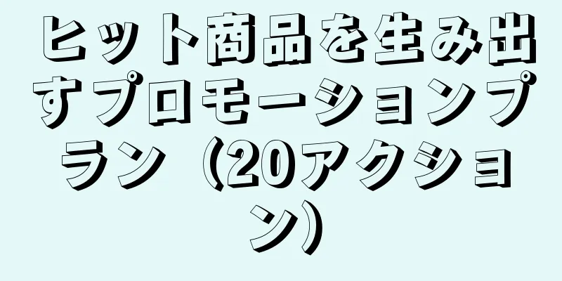 ヒット商品を生み出すプロモーションプラン（20アクション）