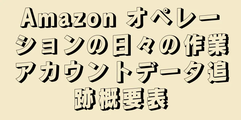 Amazon オペレーションの日々の作業アカウントデータ追跡概要表
