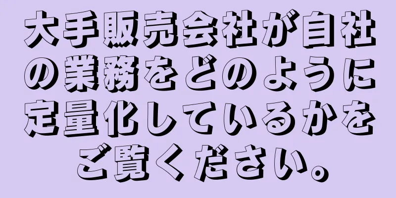 大手販売会社が自社の業務をどのように定量化しているかをご覧ください。