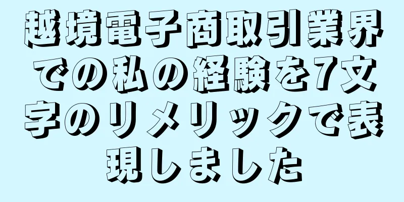 越境電子商取引業界での私の経験を7文字のリメリックで表現しました