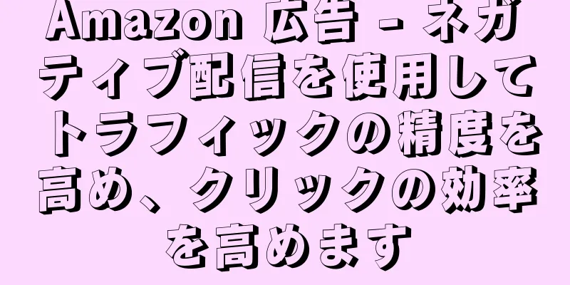 Amazon 広告 - ネガティブ配信を使用してトラフィックの精度を高め、クリックの効率を高めます