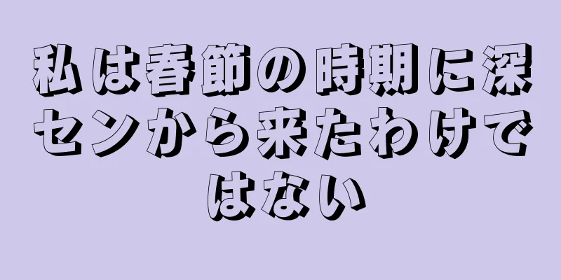 私は春節の時期に深センから来たわけではない