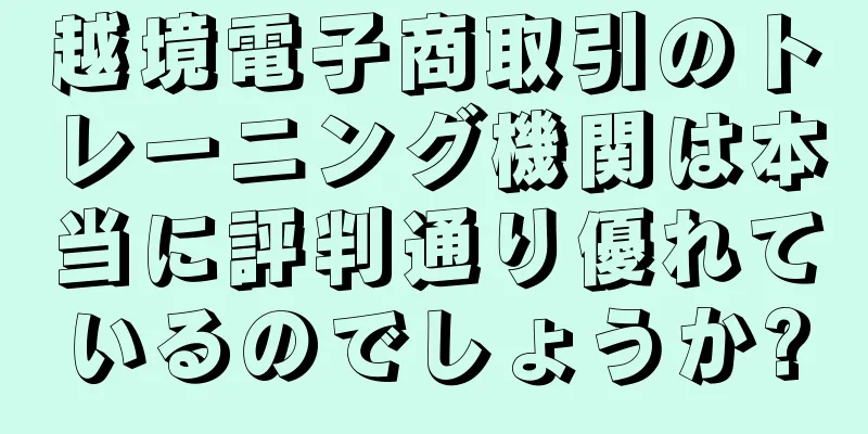 越境電子商取引のトレーニング機関は本当に評判通り優れているのでしょうか?
