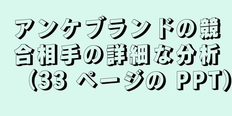 アンケブランドの競合相手の詳細な分析（33 ページの PPT）