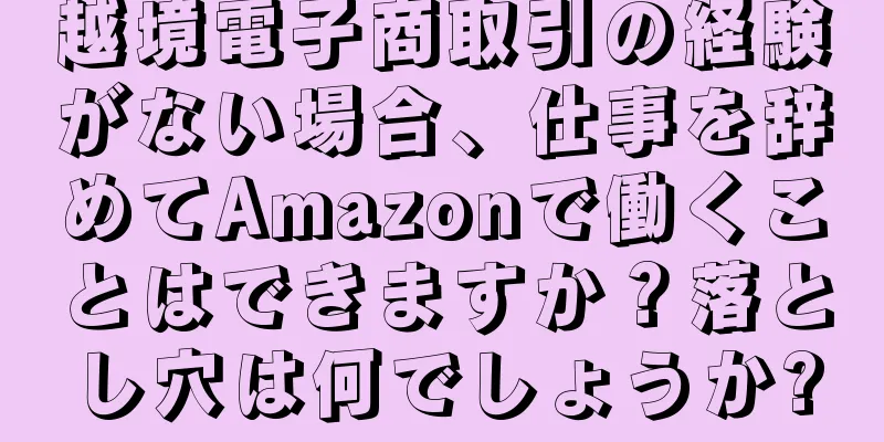 越境電子商取引の経験がない場合、仕事を辞めてAmazonで働くことはできますか？落とし穴は何でしょうか?