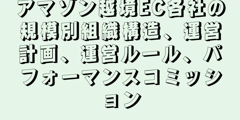 アマゾン越境EC各社の規模別組織構造、運営計画、運営ルール、パフォーマンスコミッション